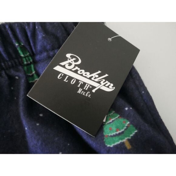 Brooklyn Cloth Men’s Christmas Pajama Pants Size S Navy Blue Tree Print Pants - Picture 7 of 10